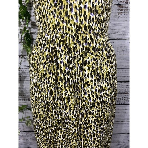 J Crew Dress size 2 Lime Green Purple Pique Straight Wedding Cocktail Evening - Picture 8 of 12